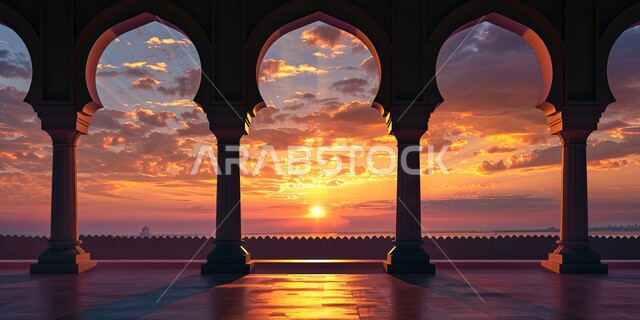  أماكن وأجواء روحانية, تصاميم وديكورات دينية، الزخارف والنقوش الاسلامية, صورة ظلية للأقواس والأعمدة الداخلية للجوامع، الفن الهندسي المعماري للمساجد في المملكة العربية السعودية، مفهوم العبادة والتقرب إلى الله, سالويت