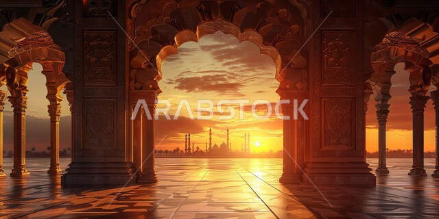 أماكن وأجواء روحانية, تصاميم وديكورات دينية، الزخارف والنقوش الاسلامية, صورة ظلية للأقواس والأعمدة الداخلية للجوامع، الفن الهندسي المعماري للمساجد في المملكة العربية السعودية، مفهوم العبادة والتقرب إلى الله, سالويت