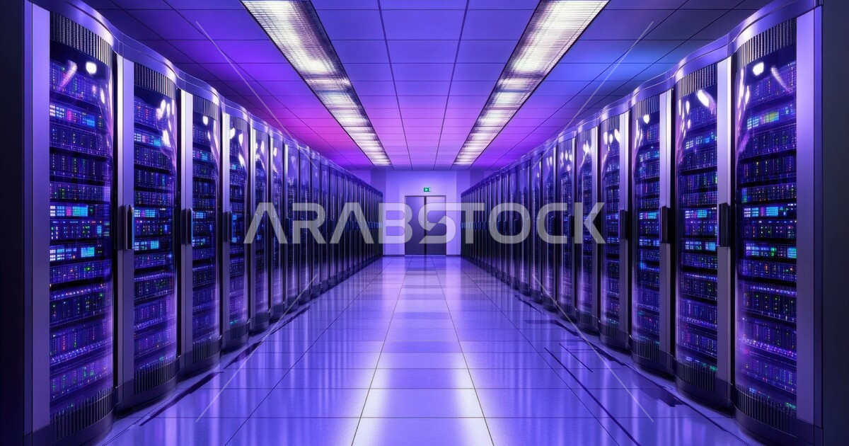 Server control room and Internet servers, facilitating access to ...
