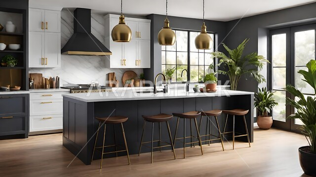 الديكورات العصرية للمطابخ العربية الفاخرة في المملكة العربية السعودية ،تصاميم داخلية متميزة باللون الأبيض والرمادي للفلل والشقق السكنية ،النوافذ والواجهات الزجاجية ،الأضواء والأنوار والاكسسوارات المنزلية