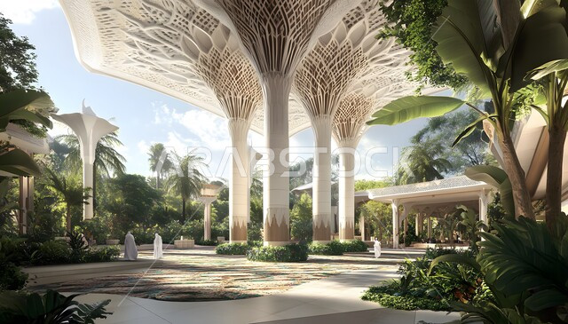 تصميمات وديكورات فاخرة، الفن الهندسي المعماري على الطراز الحديث، تصاميم عصرية و راثية للشقق والفلل السكنية السياحية، القصور والفنادق والأبنية المتميزة، النمو والتقدم العمراني في المملكة العربية السعودية، الاهتمام بزراعة الأشجار والنباتات الخضراء 