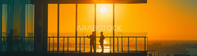 Group of workers carrying out construction plan and forming metal structure, construction works, pouring concrete and laying foundations, heavy machinery and equipment, cranes and high scaffolding, silhouette of a building under construction in Saudi Arabia, concept of structural and architectural engineering, Salouet