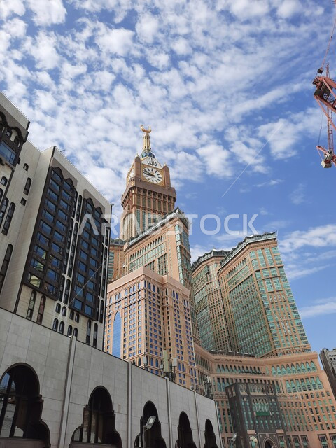 برج الساعة في مكة المكرمة بالمملكة العربية السعودية، الحرم المكي الشريف، بيت الله الحرام، أبراج الحرم المكي، أطول ساعة في العالم