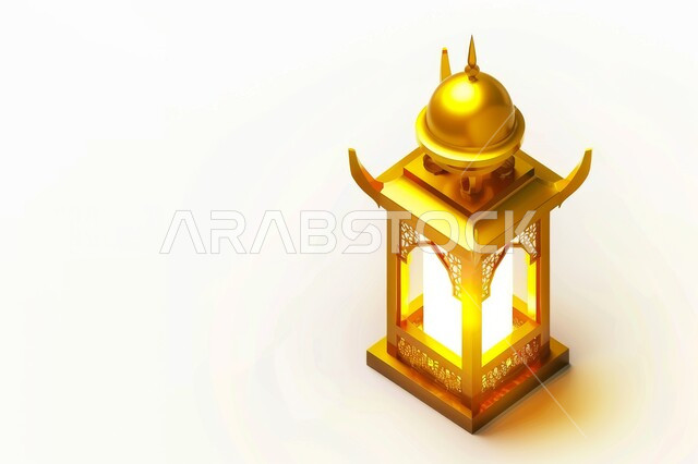 رسوم توضيحية لفانوس عربي مزخرف مضيء، تحف واكسسوارات متميزة، ديكورات الأجواء الرمضانية الروحانية، فوانيس تقليدية للاحتفال بقدوم شهر الخير, المناسبات والأعياد الدينية الإسلامية، مفهوم العبادة والتقرب الى الله 