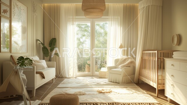 الاهتمام بنباتات الزينة، الديكورات الداخلية لغرف الجلوس على الطراز الحديث، غرفة معيشة مع أثاث منزلي فاخر، ديكور داخلي راقي للفلل والشقق السكنية في المملكة العربية 