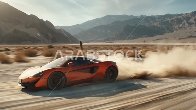 مغامرات السفاري على الكثبان الرملية، أنشطة صحراوية ممتعة، مغامرة شيقة على الرمال الذهبية الناعمة في صحاري المملكة العربية السعودية، قيادة سيارة رياضية باللون الاحمر وسط الصحراء، الاستمتاع بممارسة الهوايات