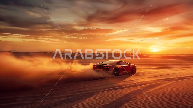 مغامرات حماسية مشوقة في صحاري المملكة, انطلاق موسم السباقات السعودية, أنشطة ترفيهية تجذب السياح, سفاري المركبات في الصحراء العربية, قيادة السيارة على الكثبان والتلال الرملية وقت غروب الشمس, هواية التطعيس بالسيارات