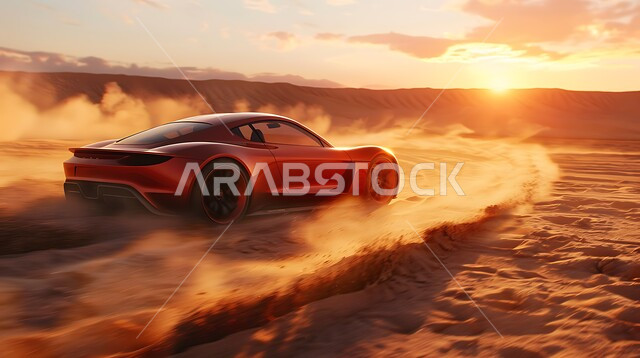 مغامرات حماسية مشوقة في صحاري المملكة, انطلاق موسم السباقات السعودية, أنشطة ترفيهية تجذب السياح, سفاري المركبات في الصحراء العربية, قيادة السيارة على الكثبان والتلال الرملية وقت غروب الشمس, هواية التطعيس بالسيارات