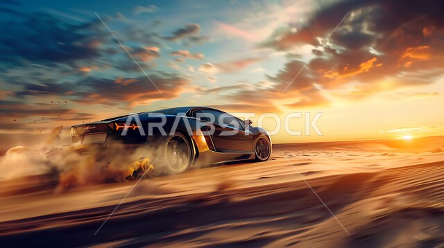 مغامرات حماسية مشوقة في صحاري المملكة, انطلاق موسم السباقات السعودية, أنشطة ترفيهية تجذب السياح, سفاري المركبات في الصحراء العربية, قيادة السيارة على الكثبان والتلال الرملية وقت غروب الشمس, هواية التطعيس بالسيارات