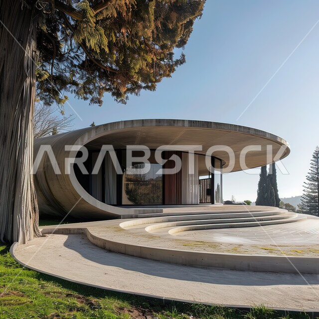 التطور الهندسي والعمراني الجديد للمنازل في المملكة العربية السعودية، تصميمات عصرية مريحة، صورة مقربة لمنزل حديث بديكورات فاخرة على الطراز الحديث، حديقة منزلية راقية، الاهتمام بالتشجير وزراعة النباتات الخضراء، مناظر طبيعية متميزة