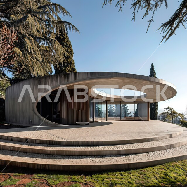 New architectural and urban development of homes in the Kingdom of Saudi Arabia, comfortable modern designs, close-up image of a modern home with luxurious modern-style decorations, upscale home garden, interest in landscaping and planting green plants, distinctive natural landscapes