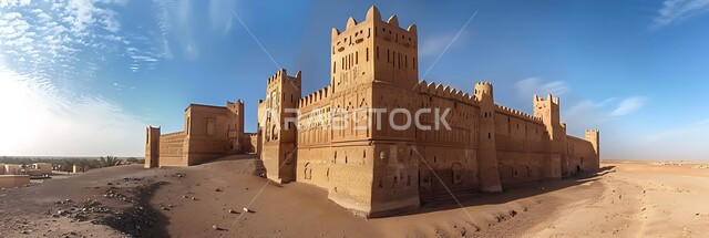 الفن الهندسي المعماري على الطراز القديم للقلاع الأثرية، معالم سياحية مشهورة في المملكة العربية السعودية، جذب السياح من شتى أنحاء العالم، القلاع التراثية المشيدة من الحجارة، منظر السماء المليئة بالغيوم البيضاء