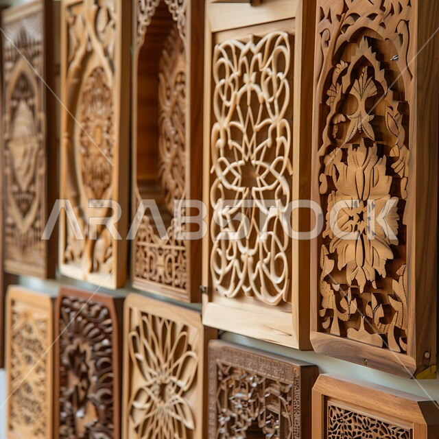 التصاميم و النقوش العربية الاسلامية, المنحوتات والزخارف النباتية المتميزة على القطع الخشبية, مهن وحرف يدوية تقليدية, ابراز الفنون التقليدية الثقافية في المملكة العربية السعودية