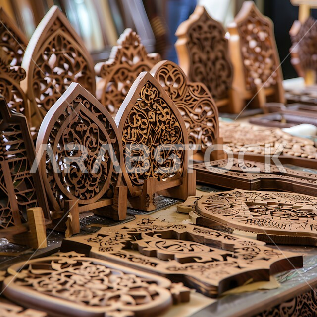التصاميم و النقوش العربية الاسلامية, المنحوتات والزخارف النباتية المتميزة على القطع الخشبية, مهن وحرف يدوية تقليدية, ابراز الفنون التقليدية الثقافية في المملكة العربية السعودية