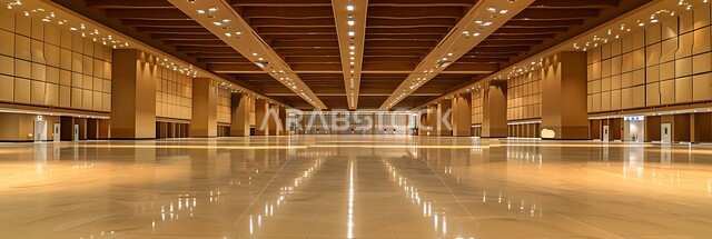 الفن الهندسي و المعماري في المملكة العربية السعودية, التصميم الداخلي الفسيح والحديث لمركز مؤتمرات الرياض, تصاميم خاصة بفعاليات الأعمال والمؤتمرات, ديكورات داخلية فاخرة و راقية على الطراز الحديث