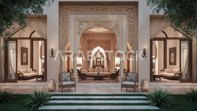 تصميم قصور فاخرة, الفن المعماري على الطراز المزخرف القديم, الفلل والشقق السكنية في المملكة العربية السعودية, الواجهات الزجاجية الكبيرة المطلة على الاشجار
