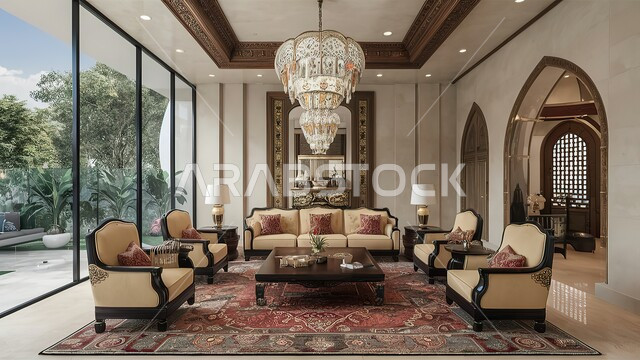 Design of luxury palaces, architecture in the ancient ornate style ...