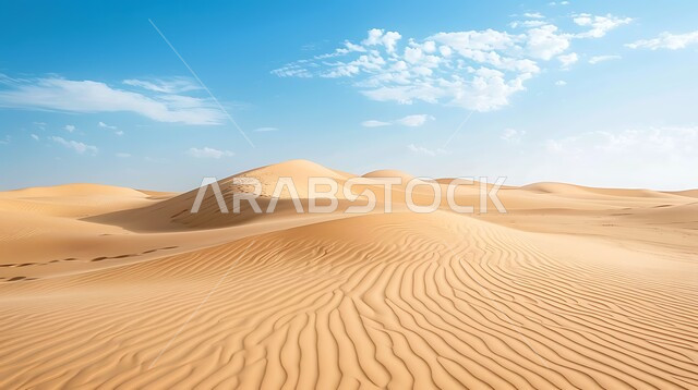 التكوينات والتشكلات الرملية في صحراء المملكة العربية السعودية، الرمال الذهبية الناعمة والكثبان في الصحراء العربية، خلفية طبيعية