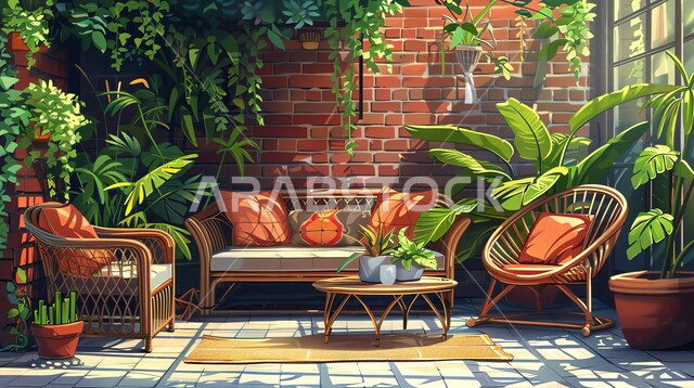 التصاميم الداخلية لغرف الجلوس على الطراز الحديث، الاهتمام في نباتات الزينة الخضراء, غرفة معيشة مع أثاث منزلي بسيط, ديكور داخلي راقي للفلل والشقق السكنية في المملكة العربية السعودية, مكان للاسترخاء والاستجمام وسط الطبيعة