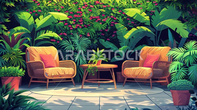 التصاميم الداخلية لغرف الجلوس على الطراز الحديث، أماكن للاسترخاء والاستجمام وسط الطبيعة، الشقق والفلل السكنية في المملكة العربية السعودية، ديكور داخلي راقي، غرفة معيشة مع أثاث منزلي بسيط، الاهتمام في نباتات الزينة الخضراء