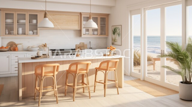 استخدام الطراز الفني الأنيق في الآثاث المنزلي، الديكورات العصرية للمطابخ العربية الفاخرة، تصاميم داخلية متميزة للفلل والشقق السكنية في المملكة العربية السعودية