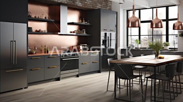 استخدام الطراز الفني الأنيق في الآثاث المنزلي، الديكورات العصرية للمطابخ العربية الفاخرة، تصاميم داخلية متميزة للفلل والشقق السكنية في المملكة العربية السعودية