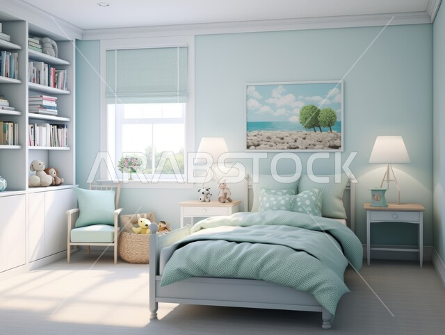  شقق وفلل سكنية فاخرة، التصميم الداخلي للمنازل والبيوت باللون الابيض والازرق، أثاث واكسسوارات منزلية داخلية أنيقة، غرفة نوم بتصاميم عصرية حديثة, فنادق ومنتجعات بديكورات راقية في المملكة العربية السعودية