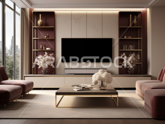 ديكورات داخليه باللون البيج، غرفة معيشة بتصاميم عصرية حديثه، غرفة جلوس و أثاث منزلي راقي، تصاميم عصرية فاخرة، شقق وفلل سكنية, فنادق ومنتجعات فاخره، ديكور داخلي