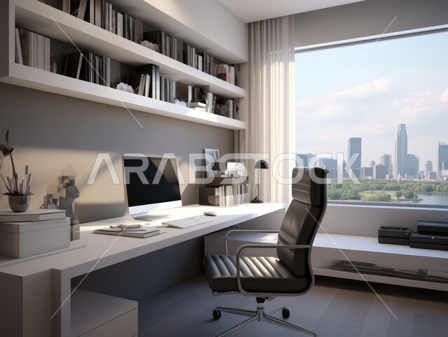 واجهات زجاجية كبيرة في العمل المكتبي، ديكورات داخلية راقية على الطراز الحديث، تصميمات حديثة لمكاتب الشركات السعودية، اثاث انيق العناصر