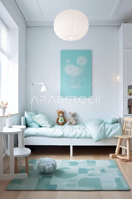 التصميم الداخلي للمنازل والبيوت باللون الابيض والازرق، أثاث واكسسوارات منزلية داخلية أنيقة، غرفة نوم بتصاميم عصرية حديثة, شقق وفلل سكنية فاخرة، فنادق ومنتجعات بديكورات راقية في المملكة العربية السعودية