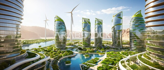 المباني والمنشآت التجارية الشاهقة في المملكة العربية السعودية، رؤية سعودية مستقبلية 2030، الفن الهندسي المعماري للأبراج وناطحات السحاب، بناء مدن ذكية ومستقبل حضاري ومتطور، أماكن ومعالم سياحية مشهورة، منظر تخيلي مستقبلي للتقدم و النمو العمراني