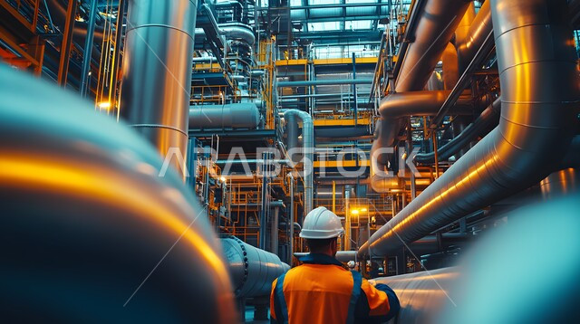 مجموعة من المهندسين العرب الخليجيين السعوديين يعملون في مصنع تكرير النفط والغاز، متابعة سير الاعمال في المصانع، مفهوم إنتاجية الغاز في السعودية, العمل في مجال الصناعات والمشاريع البيتروكيماوية، خطوط الأنابيب والكابلات الفولاذية، صناعات المعادن والكيميائيات