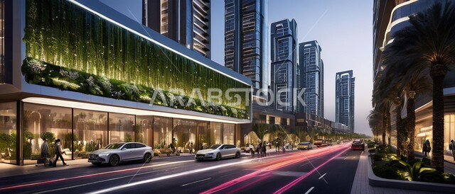 رؤية سعودية مستقبلية 2030، منظر تخيلي مستقبلي للتقدم و النمو العمراني, المباني والمنشآت التجارية الشاهقة في المملكة العربية السعودية, الفن الهندسي المعماري للأبراج وناطحات السحاب, بناء مستقبل حضاري ومتطور, أماكن ومعالم سياحية مشهورة