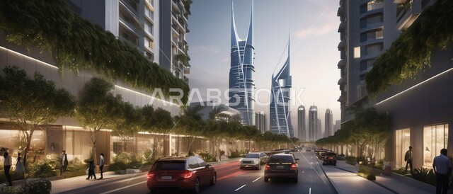 رؤية سعودية مستقبلية 2030، منظر تخيلي مستقبلي للتقدم و النمو العمراني, المباني والمنشآت التجارية الشاهقة في المملكة العربية السعودية, الفن الهندسي المعماري للأبراج وناطحات السحاب, بناء مستقبل حضاري ومتطور, أماكن ومعالم سياحية مشهورة