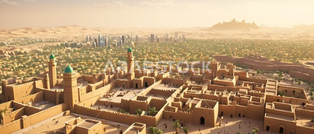 مساجد وقبب طينية قديمة، الآثار التاريخية والبيوت الطينية في الأحياء السكنية, القرى والمدن القديمة في المملكة العربية السعودية, الهندسة الفنية المعمارية على الطراز التقليدي, أشجار النخيل المحيطة بالمناطق الخليجية التراثية 