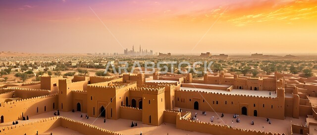 مساجد وقبب طينية قديمة، الآثار التاريخية والبيوت الطينية في الأحياء السكنية, القرى والمدن القديمة في المملكة العربية السعودية, الهندسة الفنية المعمارية على الطراز التقليدي, أشجار النخيل المحيطة بالمناطق الخليجية التراثية 