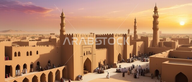 مساجد وقبب طينية قديمة، الآثار التاريخية والبيوت الطينية في الأحياء السكنية, القرى والمدن القديمة في المملكة العربية السعودية, الهندسة الفنية المعمارية على الطراز التقليدي, أشجار النخيل المحيطة بالمناطق الخليجية التراثية 