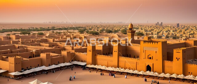 مساجد وقبب طينية قديمة، الآثار التاريخية والبيوت الطينية في الأحياء السكنية, القرى والمدن القديمة في المملكة العربية السعودية, الهندسة الفنية المعمارية على الطراز التقليدي, أشجار النخيل المحيطة بالمناطق الخليجية التراثية 