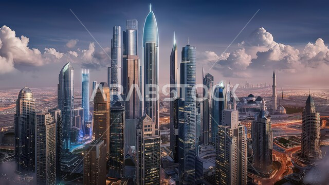 منظر تخيلي مستقبلي للتقدم و النمو العمراني, الفنون و التصاميم الهندسية المعمارية الحديثة لناطحات السحاب في المملكة العربية السعودية, الأبراج والمباني والمنشآت التجارية والسكنية, رؤية مستقبلية سعودية 2030, مفهوم التطور الهندسي