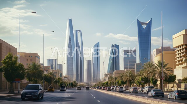 مفهوم التطور و التقدم العمراني, رؤية مستقبلية سعودية 2030, منظر تخيلي للأبراج وناطحات السحاب، الفن الهندسي المعماري في البناء على الطراز الحديث، المعالم السياحية المشهورة في بالمملكة العربية السعودية