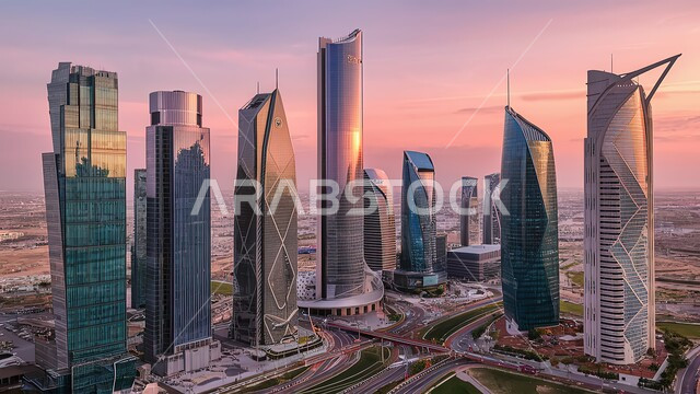 مفهوم التطور و التقدم العمراني, رؤية مستقبلية سعودية 2030, منظر تخيلي للأبراج وناطحات السحاب، الفن الهندسي المعماري في البناء على الطراز الحديث، المعالم السياحية المشهورة في بالمملكة العربية السعودية
