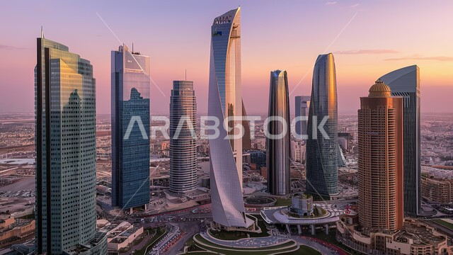 مفهوم التطور و التقدم العمراني, رؤية مستقبلية سعودية 2030, منظر تخيلي للأبراج وناطحات السحاب، الفن الهندسي المعماري في البناء على الطراز الحديث، المعالم السياحية المشهورة في بالمملكة العربية السعودية