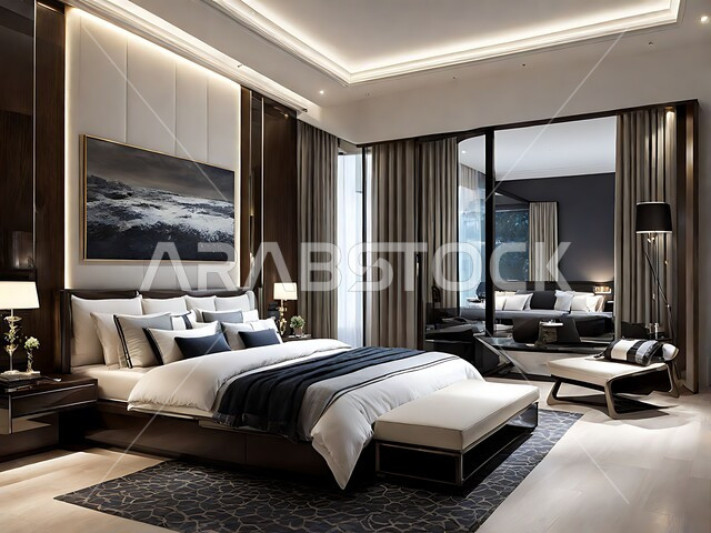 الفن الهندسي المعماري والتصميم الداخلي للمنازل والبيوت، أثاث واكسسوارات منزلية داخلية أنيقة، غرفة نوم بتصاميم عصرية حديثة, شقق وفلل سكنية فاخرة، فنادق ومنتجعات بديكورات راقية