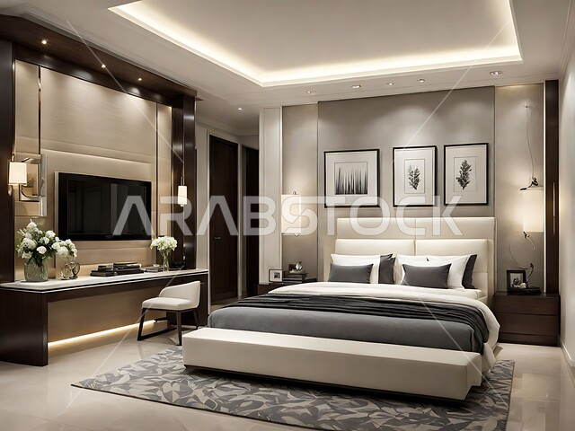 الفن الهندسي المعماري والتصميم الداخلي للمنازل والبيوت، أثاث واكسسوارات منزلية داخلية أنيقة، غرفة نوم بتصاميم عصرية حديثة, شقق وفلل سكنية فاخرة، فنادق ومنتجعات بديكورات راقية