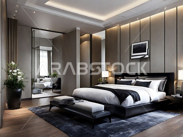 الفن الهندسي المعماري والتصميم الداخلي للمنازل والبيوت، أثاث واكسسوارات منزلية داخلية أنيقة، غرفة نوم بتصاميم عصرية حديثة, شقق وفلل سكنية فاخرة، فنادق ومنتجعات بديكورات راقية