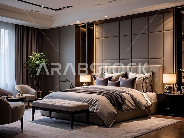 الفن الهندسي المعماري والتصميم الداخلي للمنازل والبيوت، أثاث واكسسوارات منزلية داخلية أنيقة، غرفة نوم بتصاميم عصرية حديثة, شقق وفلل سكنية فاخرة، فنادق ومنتجعات بديكورات راقية