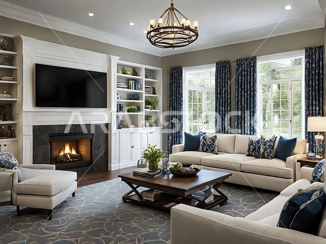 شقق ومنازل سكنية حديثة ومريحة في المملكة العربية السعودية، أثاث منزلي راقي وأنيق، التطور العمراني والهندسي لغرف الجلوس، غرفة معيشة بديكورات داخليه متطورة 