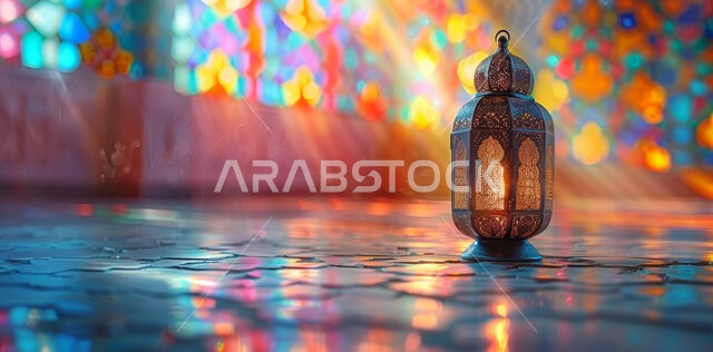  أضواء و مصابيح عربية تقليدية , زينة و ديكورات و أنوار الاحتفالات بالمناسبات و الأعياد الدينية الإسلامية , فانوس معدني مزخرف مضيء , البهجة بقدوم رمضان المبارك , الأجواء الروحانية في الأيام الفضيلة , الاستعداد لاستقبال الشهر الفضيل