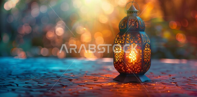  أضواء و مصابيح عربية تقليدية , زينة و ديكورات و أنوار الاحتفالات بالمناسبات و الأعياد الدينية الإسلامية , فانوس معدني مزخرف مضيء , البهجة بقدوم رمضان المبارك , الأجواء الروحانية في الأيام الفضيلة , الاستعداد لاستقبال الشهر الفضيل