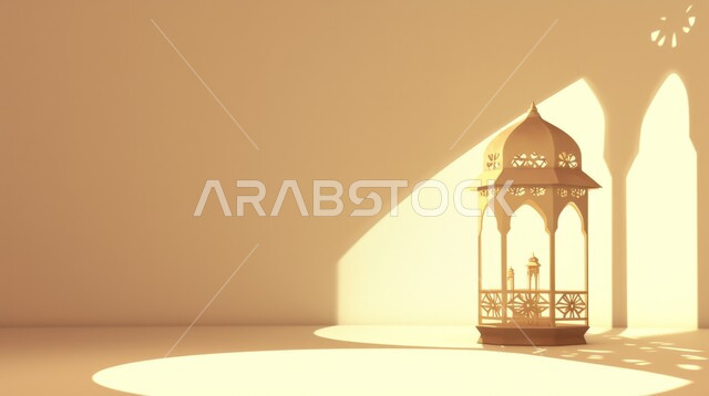 زينة وديكورات على الطراز العربي الاسلامي للاعياد والمناسبات الدينية، مفهوم العبادة والطاعة والتقرب الى الله، الفونيس العربية المزخرفة المضيئة، الاجواء الرمضانية الروحانية، السرور والبهجة بقدوم شهر الخير